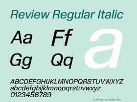 Review-RegularItalic Version 1.001 2020 | wf-rip DC20201005图片样张