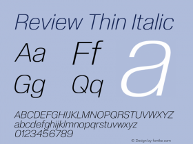 Review-ThinItalic Version 1.001 2020 | wf-rip DC20201005图片样张