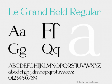 Le Grand Bold Regular Version 1.000图片样张
