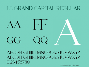 Le Grand Capital Regular Version 1.000;hotconv 1.0.109;makeotfexe 2.5.65596 Font Sample