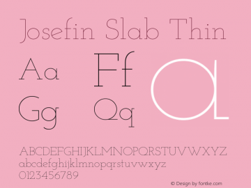 Josefin Slab Thin Version 2.000 Font Sample