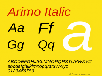 Arimo Italic Version 1.33图片样张