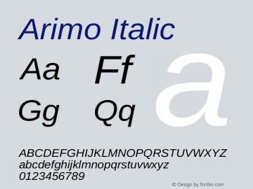 Arimo Italic Version 1.33图片样张