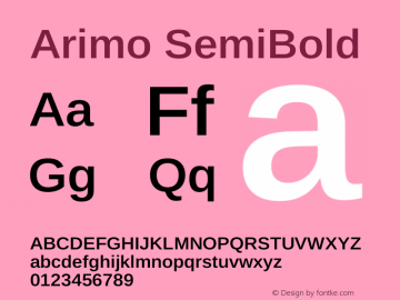 Arimo SemiBold Version 1.33图片样张