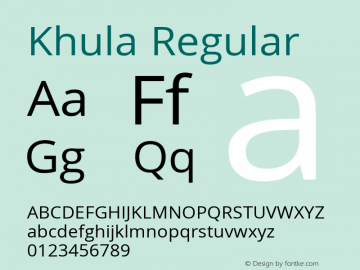 Khula Regular Version 1.002;PS 1.0;hotconv 1.0.72;makeotf.lib2.5.5900; ttfautohint (v1.8.2) -l 8 -r 50 -G 200 -x 14 -D deva -f latn -a qsq -W -X 