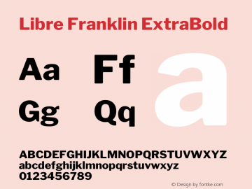 Libre Franklin ExtraBold Version 2.000 Font Sample