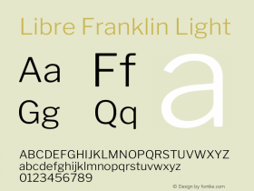 Libre Franklin Light Version 2.000 Font Sample