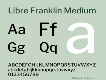 Libre Franklin Medium Version 2.000 Font Sample