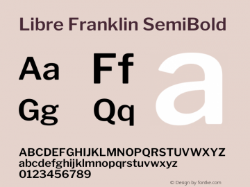 Libre Franklin SemiBold Version 2.000 Font Sample