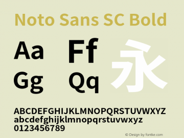 Noto Sans SC Bold Version 2.002;hotconv 1.0.116;makeotfexe 2.5.65601 Font Sample