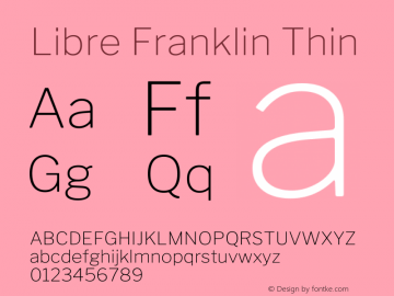 Libre Franklin Thin Version 2.000 Font Sample