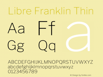 Libre Franklin Thin Version 2.000 Font Sample