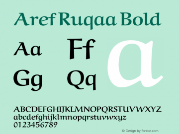 Aref Ruqaa Bold Version 1.002 Font Sample