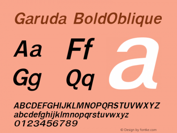 Garuda BoldOblique Version 2.56: 2008-01-19图片样张