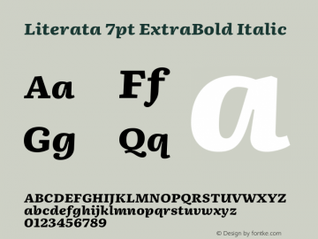 Literata 7pt ExtraBold Italic Version 3.002 Font Sample