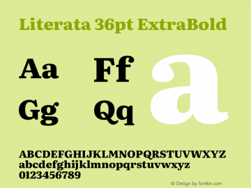 Literata 36pt ExtraBold Version 3.002 Font Sample