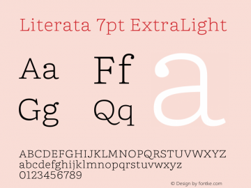 Literata 7pt ExtraLight Version 3.002 Font Sample