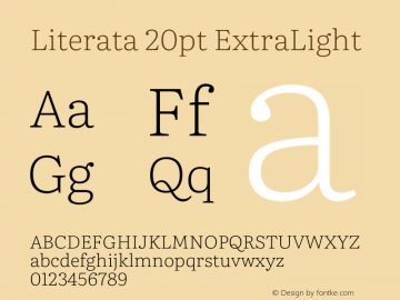 Literata 20pt ExtraLight Version 3.002 Font Sample