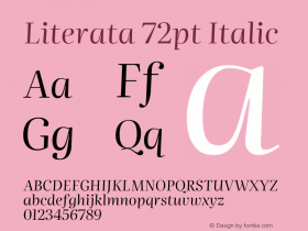 Literata 72pt Italic Version 3.002 Font Sample