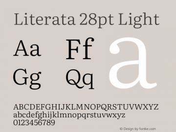 Literata 28pt Light Version 3.002 Font Sample