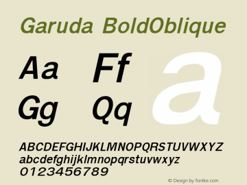 Garuda BoldOblique Version 2.63: 2010-08-01图片样张