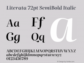 Literata 72pt SemiBold Italic Version 3.002 Font Sample