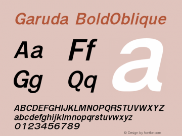 Garuda BoldOblique Version 2.64: 2011-04-23图片样张