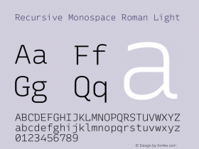 Recursive Monospace Roman Light Version 1.047 Font Sample