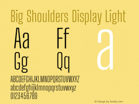 Big Shoulders Display Light Version 1.101 Font Sample