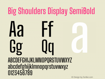 Big Shoulders Display SemiBold Version 1.101图片样张