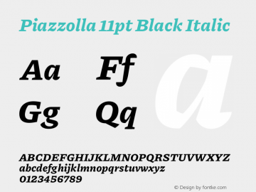 Piazzolla 11pt Black Italic Version 2.001图片样张