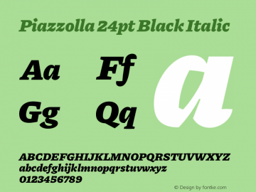 Piazzolla 24pt Black Italic Version 2.001图片样张
