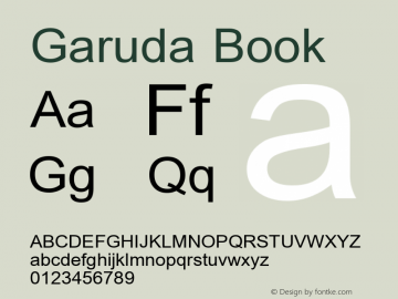 Garuda Book Version 2.66: 2012-02-13 Font Sample