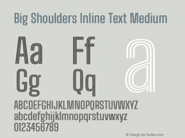 Big Shoulders Inline Text Medium Version 1.000 Font Sample