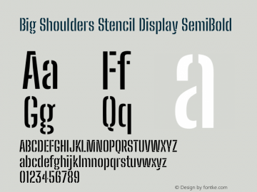 Big Shoulders Stencil Display SemiBold Version 1.000图片样张