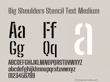 Big Shoulders Stencil Text Medium Version 1.000图片样张