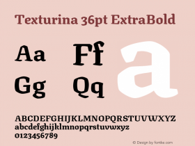 Texturina 36pt ExtraBold Version 1.002 Font Sample