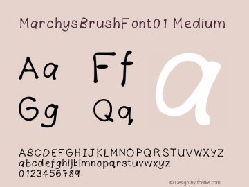 MarchysBrushFont01 Medium Version 001.000图片样张