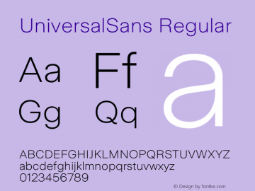 UniversalSans Version 1.001图片样张