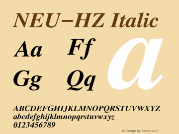 NEU-HZ Italic 2.00图片样张