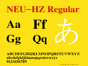 NEU-HZ 2.00 Font Sample