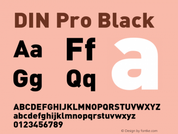 DIN Pro Black Version 7.600, build 1027, FoPs, FL 5.04 Font Sample