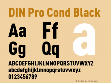 DIN Pro Cond Black Version 7.600, build 1027, FoPs, FL 5.04 Font Sample