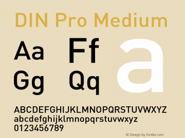 DIN Pro Medium Version 7.600, build 1027, FoPs, FL 5.04 Font Sample