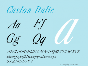 Caslon Italic Version 001.000图片样张