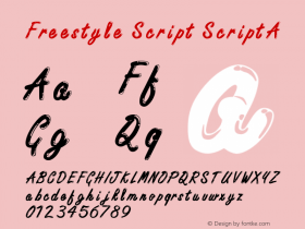 Freestyle Script ScriptA Version 1.000 Font Sample