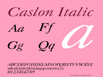 Caslon Italic 001.001图片样张