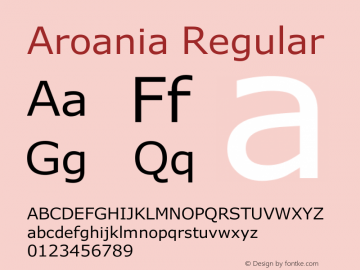 Aroania Version 13.00 Font Sample