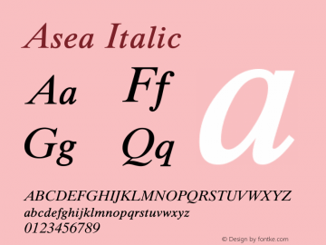 Asea Italic Version 13.00图片样张