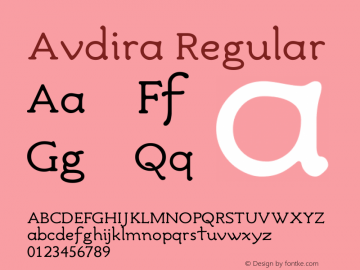 Avdira Version 13.00 Font Sample